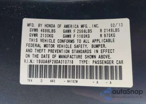 2013 Acura Tl 3.5 from USA, damaged, VIN 19UUA8F28DA010718